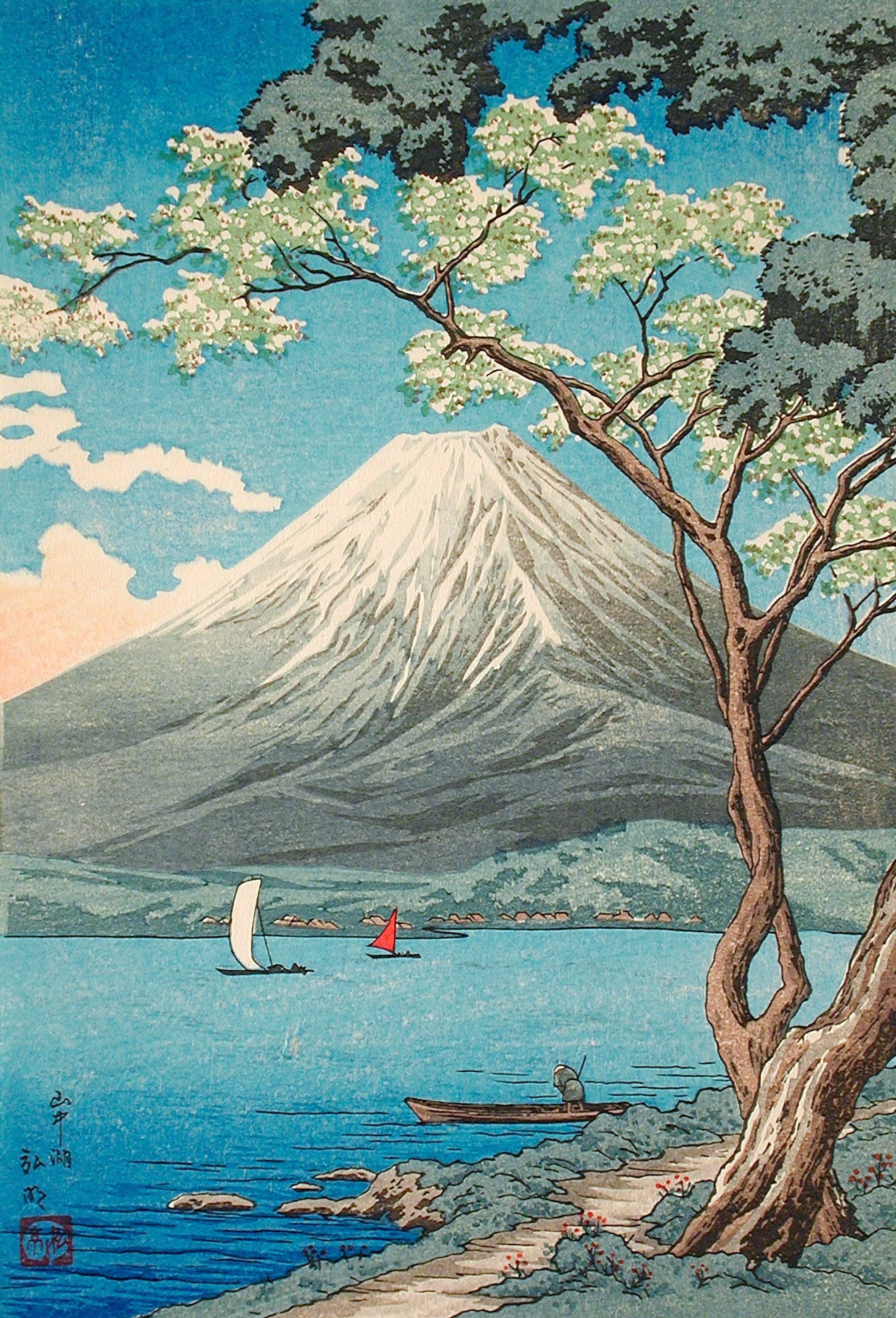 Takahashi Hiroaki, Mount Fuji from Lake Yamanaka, before 1936