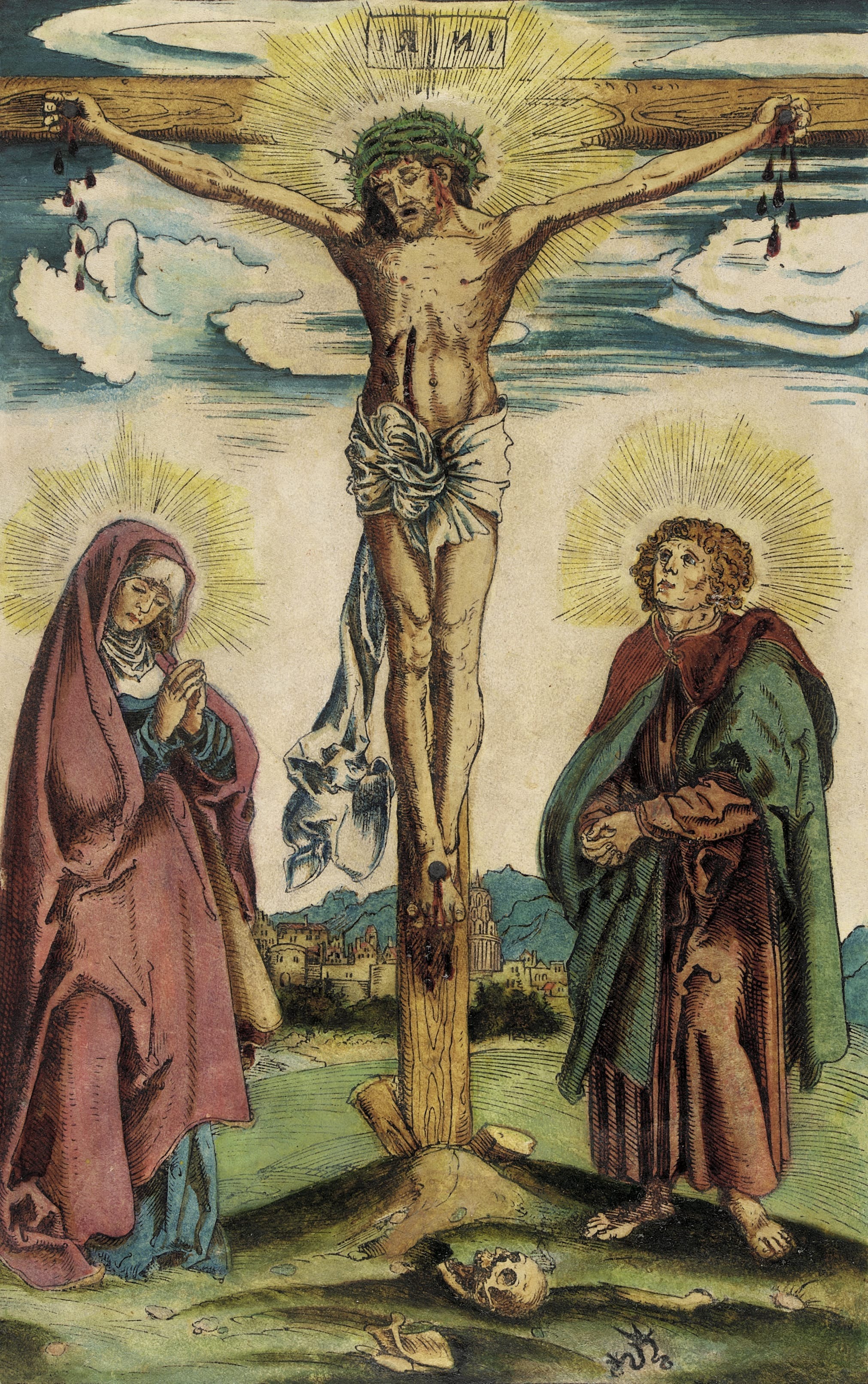 Christ on the Cross between Mary and St. John