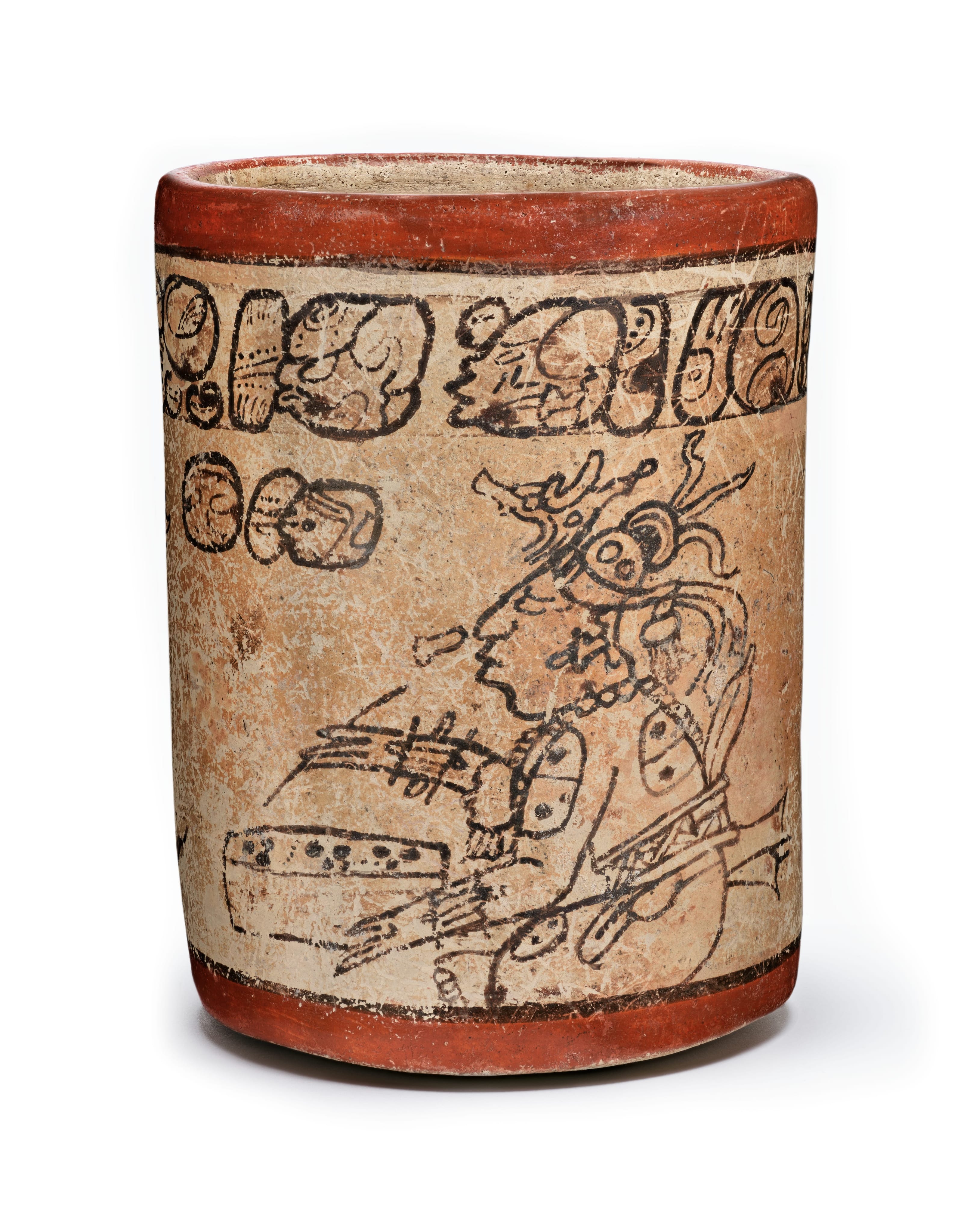 Unknown, Codex-Style Cylinder Vessel with Scribes, 650–800 CE