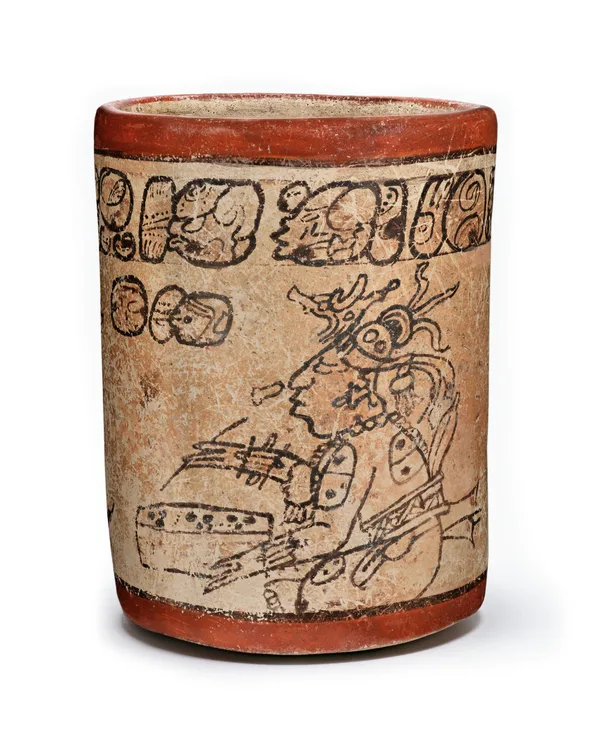 Unknown, Codex-Style Cylinder Vessel with Scribes, 650–800 CE