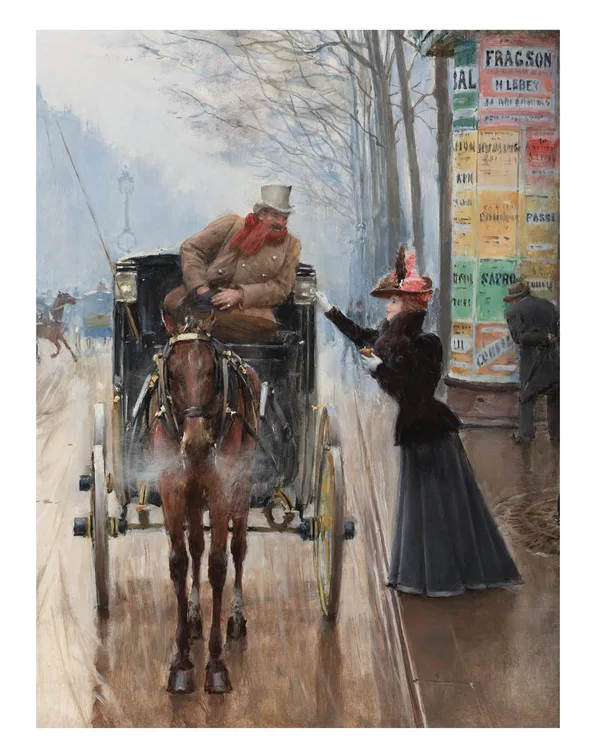 Jean Béraud, Parisian Street Scene: Boulevard des Capucines, circa