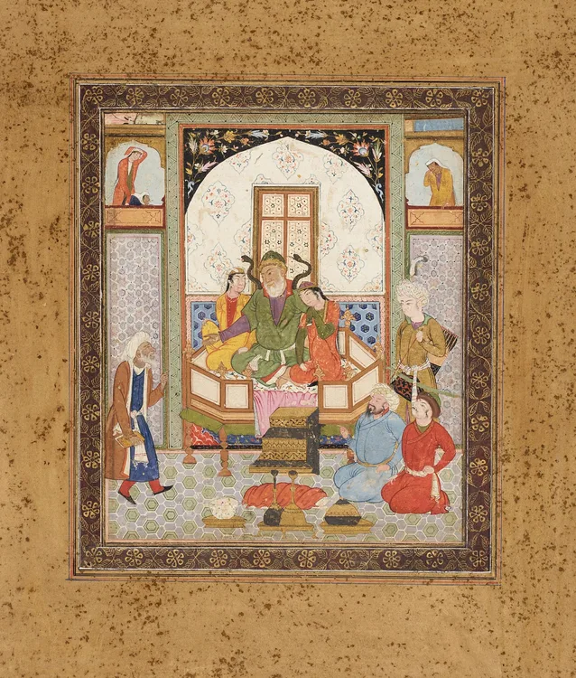 Unknown, Zahhak Enthroned with the Two Daughters of Jamshid, Page
