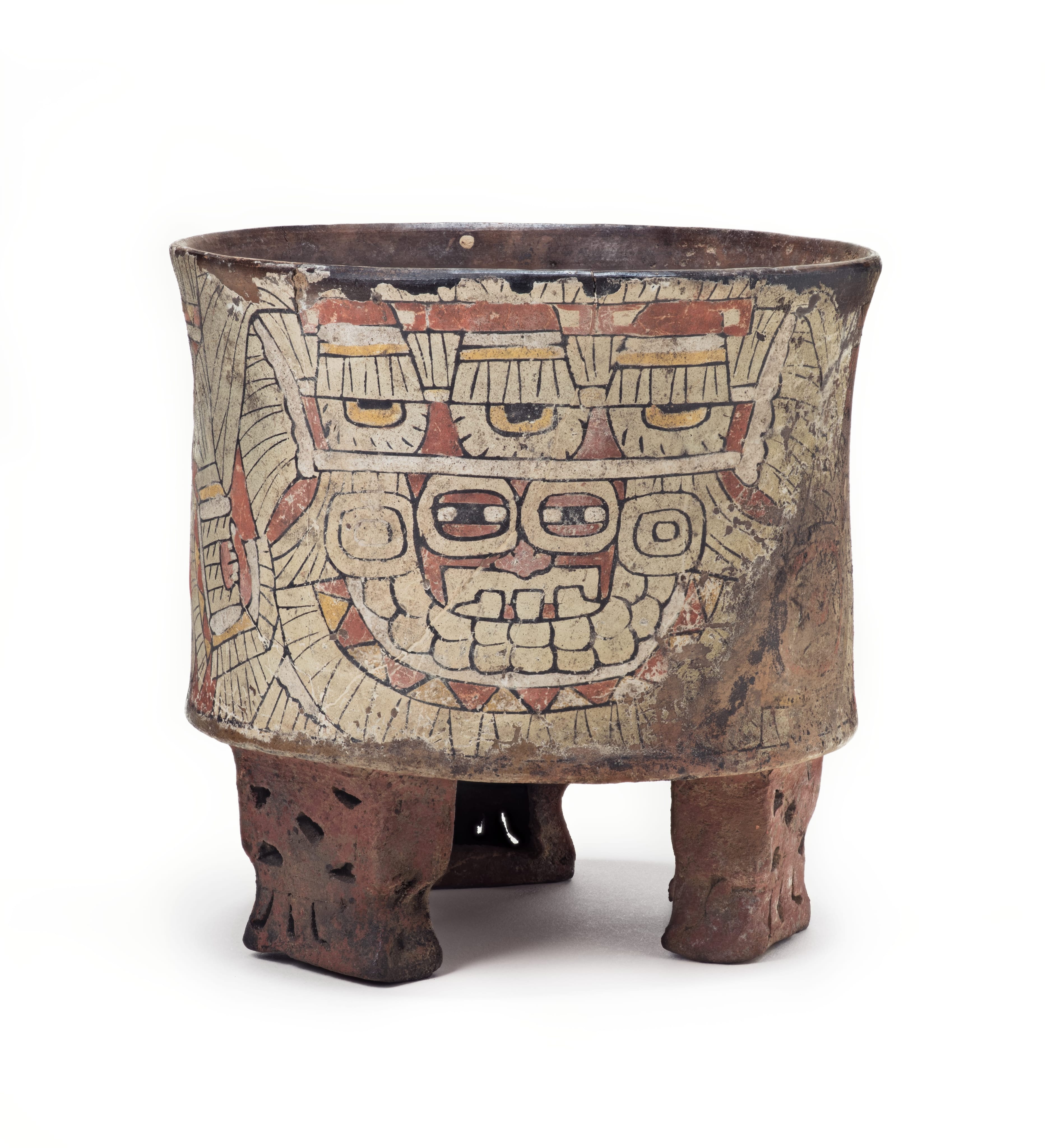 Unknown, Tripod Vessel with Storm God Impersonator, 450–550 CE