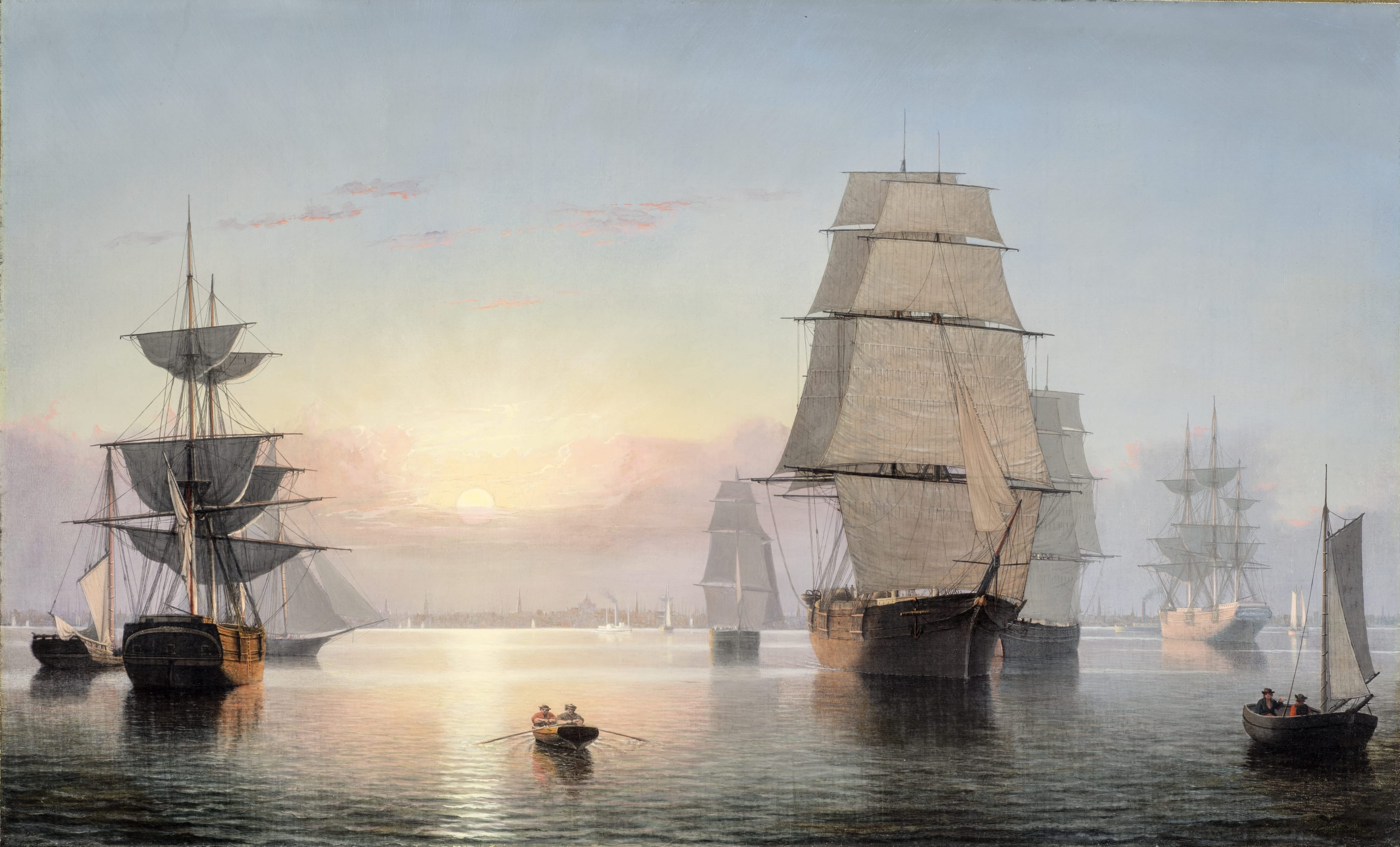 Fitz Henry Lane, Boston Harbor, Sunset, 1850-1855 | LACMA Collections
