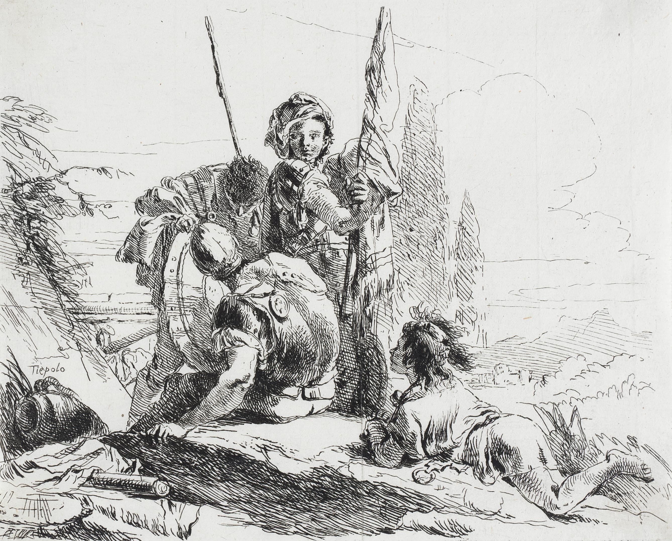Three Soldiers and a Youth