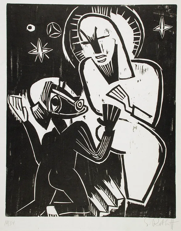 Karl Schmidt-Rottluff, Christ and Nicodemus, 1919 | LACMA Collections