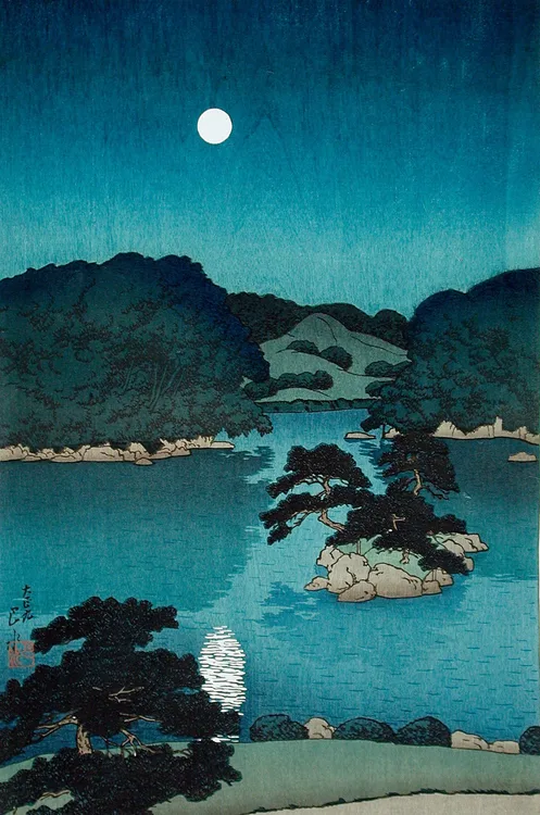 Kawase Hasui, Moonlit Night (Daisensui Pond), 1920 | LACMA Collections