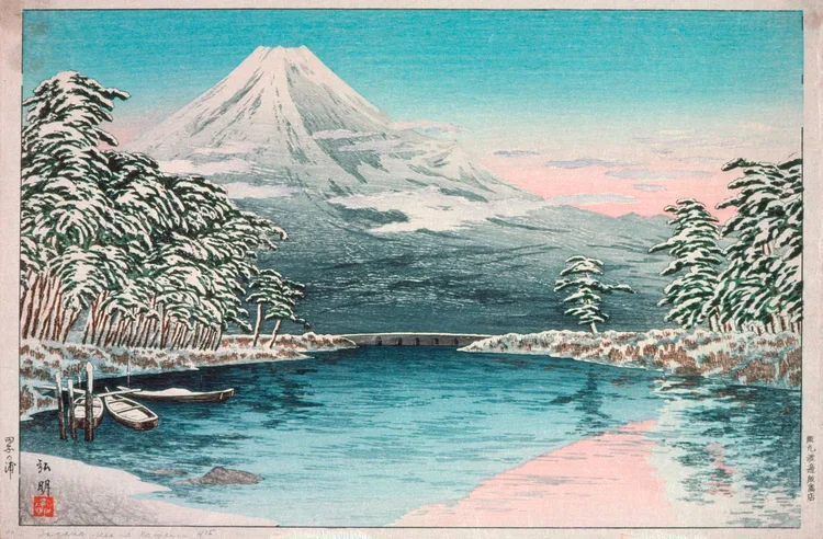 Takahashi Hiroaki, Mt. Fuji from Tagonoura, Snow Scene, 1932