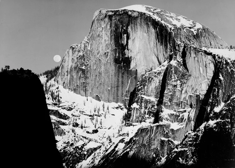 Ansel Adams, Half Dome and Moon, Yosemite Valley, CA, circa 1950