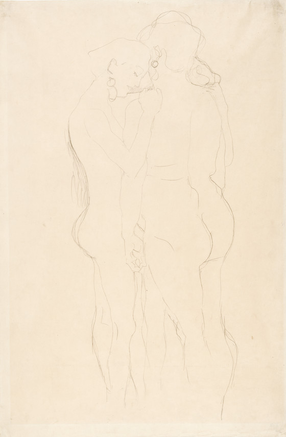 Three Female Nudes Standing by Gustav Klimt